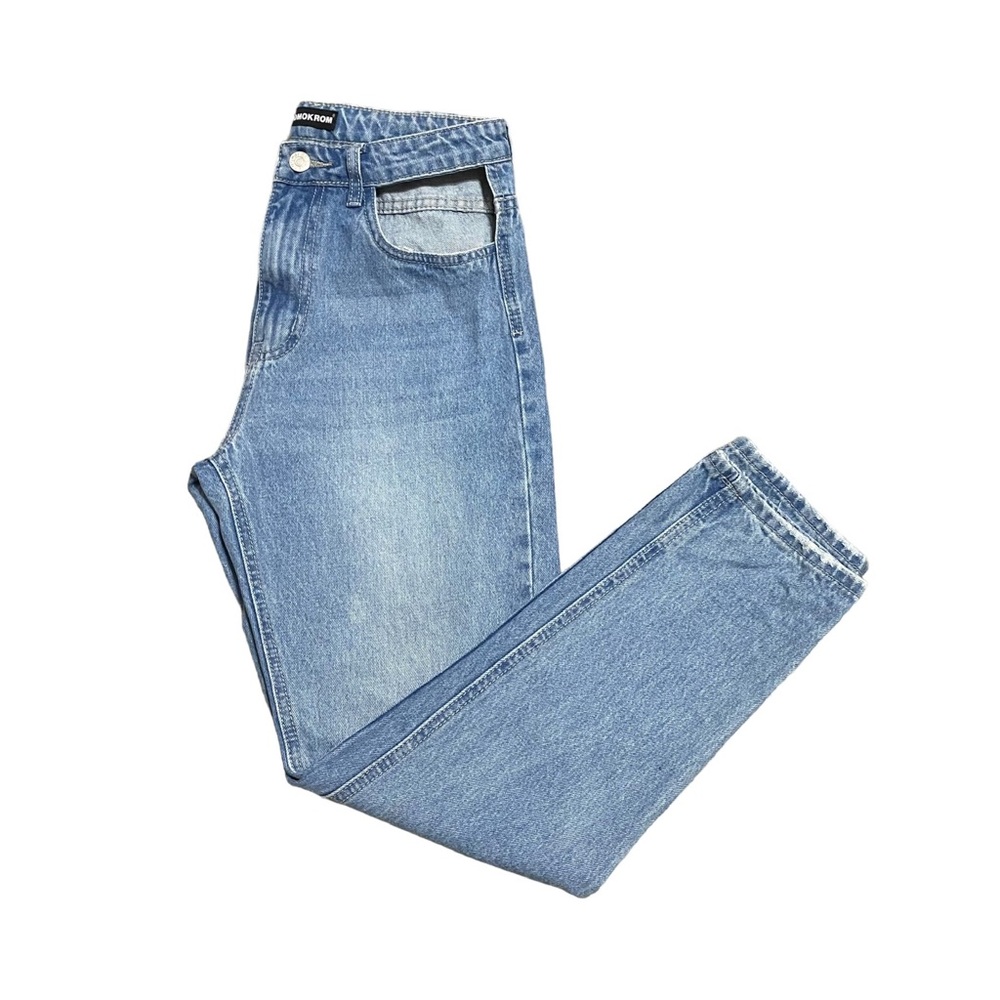 Momokrom Cut Out High Rise Y2K Mom Jeans